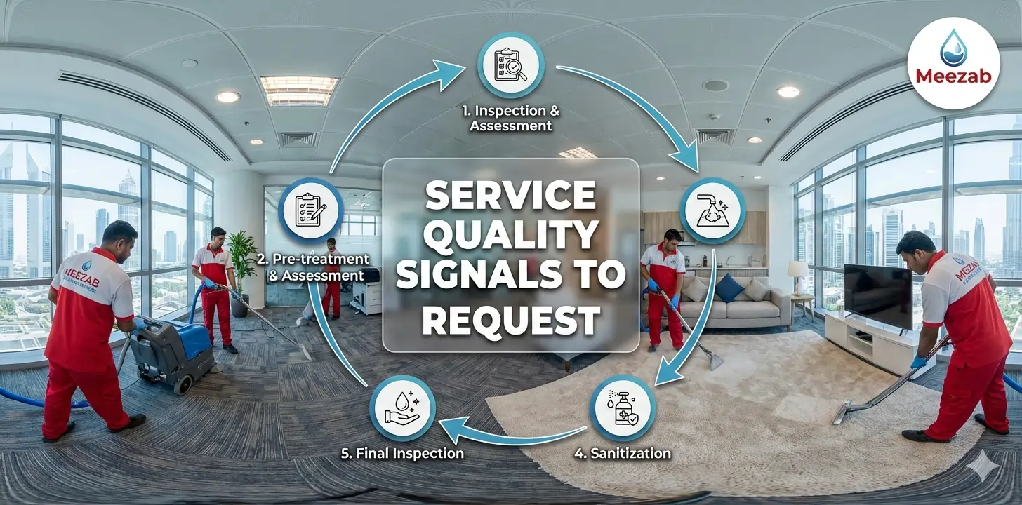 Service quality signals to request - Carpet Cleaning Method