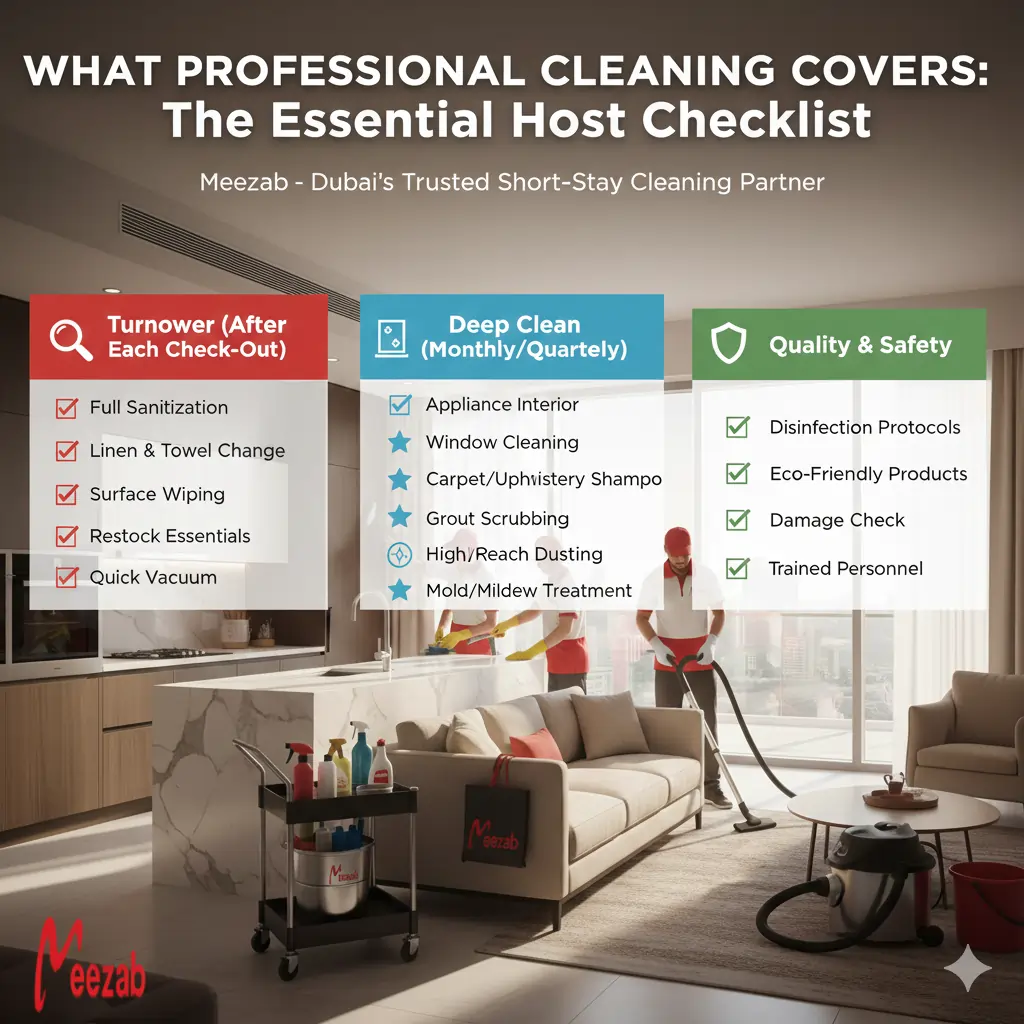What professional cleaning covers