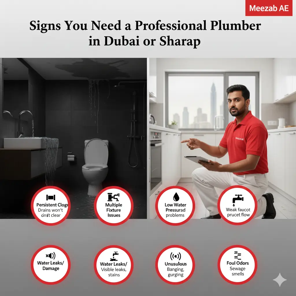 Signs You Need a Professional Plumber in Dubai or Sharjah by Cleaning service provider