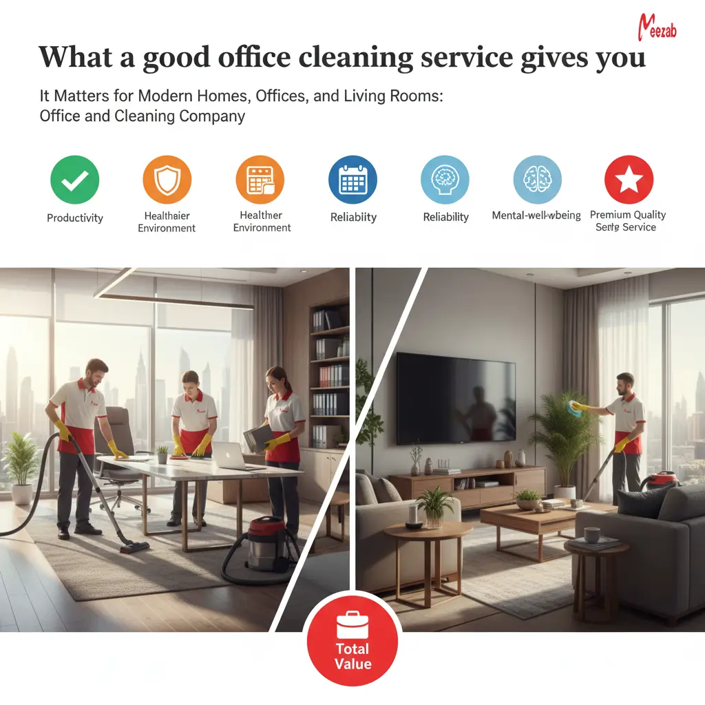 What a good office cleaning service gives you | Meezab cleaning company in dubai