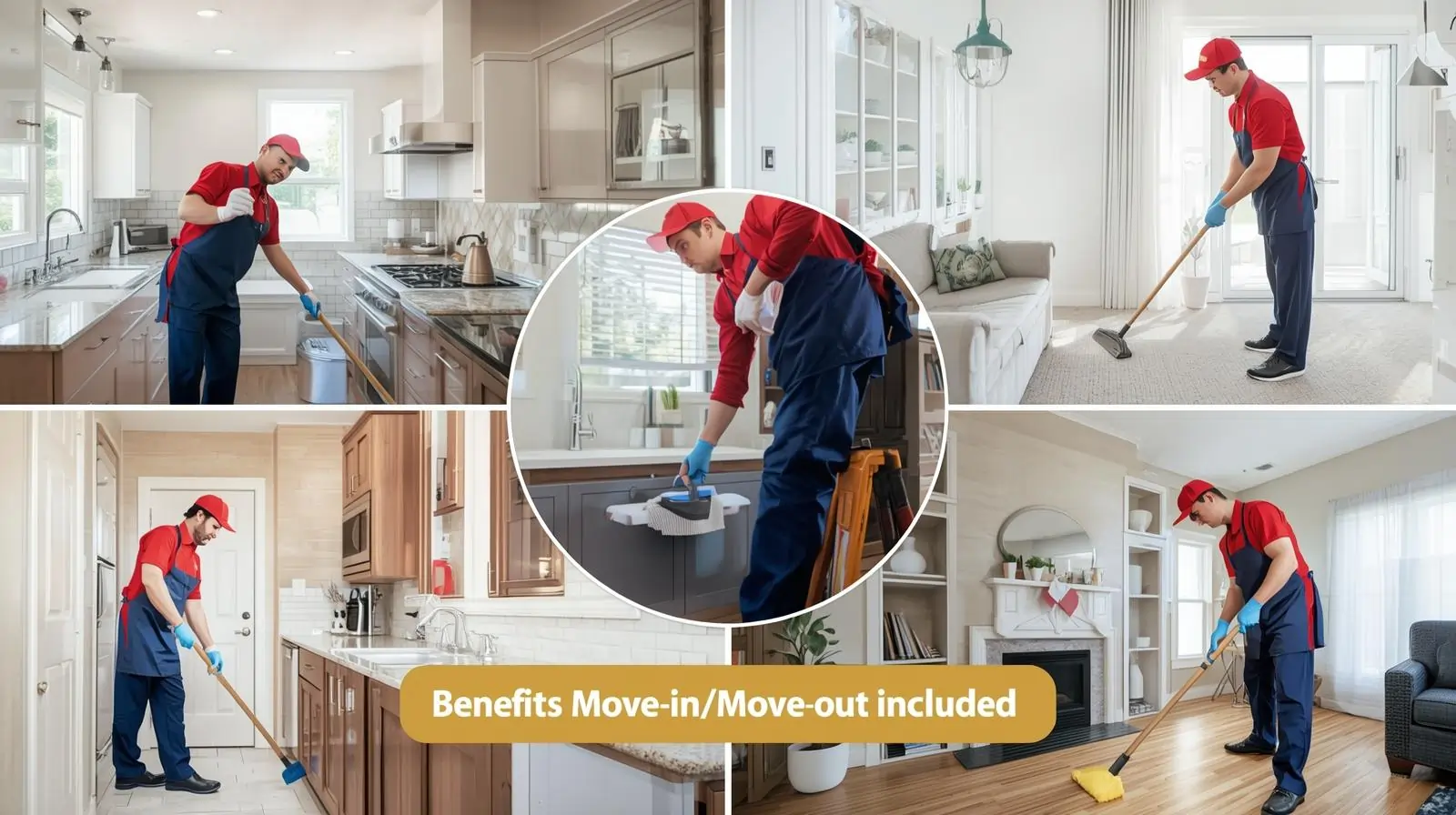 Included in Our Move-In/Move-Out Deep Cleaning, Kitchen Cleaning, Bathroom toilet Cleaning, Living room Cleaning Services